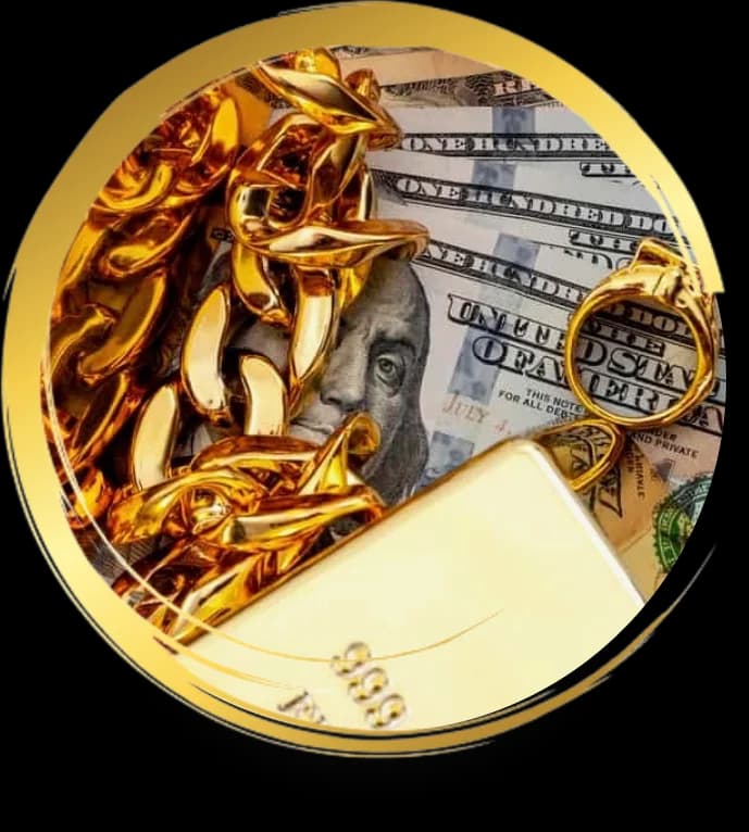 Gold jewelry, coins, and bullion bars we buy at Levant Gold & Silver